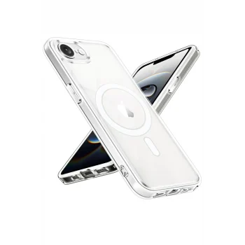 Mey İthalat®   iPhone 16E Kılıf Magneticsafe Şeffaf Silikon - Şeffaf
