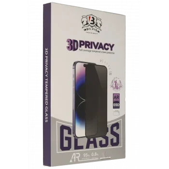 Mey İthalat®   iPhone 17 Air Bilvis 5D Privacy Diamond Hayalet Cam Ekran Koruyucu