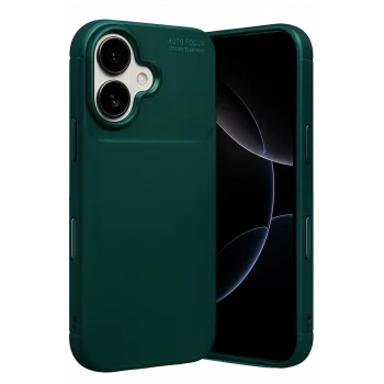 Mey İthalat®   iPhone 17 Auto Focus Karbon Kapak - Koyu Yeşil