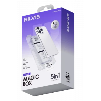 Mey İthalat®   iPhone 17 Bilvis 5in1 3D Magic Cam Ekran Koruyucu - Siyah