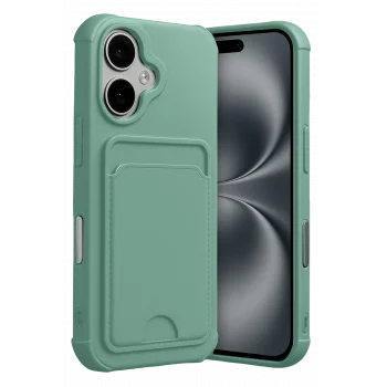 Mey İthalat®   iPhone 17 Kelvin Kartvizitli Silikon - Açık Yeşil