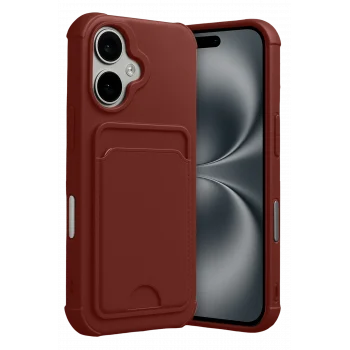 Mey İthalat®   iPhone 17 Kelvin Kartvizitli Silikon - Bordo