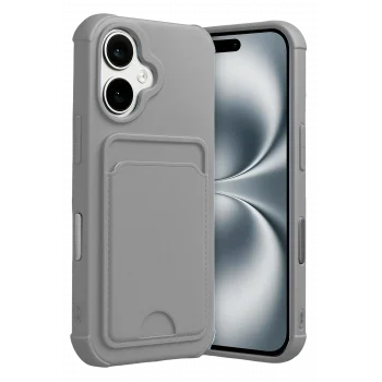 Mey İthalat®   iPhone 17 Kelvin Kartvizitli Silikon - Gri