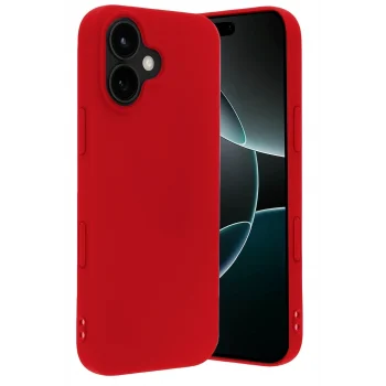 Mey İthalat®   iPhone 17 Nano içi Kadife Silikon - Kırmızı