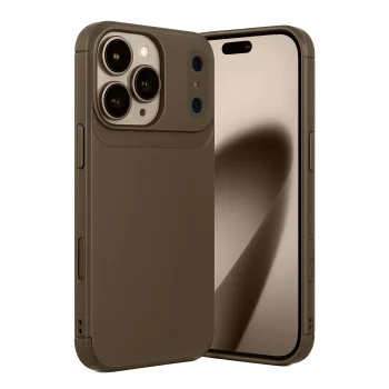 Mey İthalat®   iPhone 17 Pro Auto Focus Karbon Kapak - Kahverengi