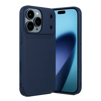 Mey İthalat®   iPhone 17 Pro Auto Focus Karbon Kapak - Lacivert