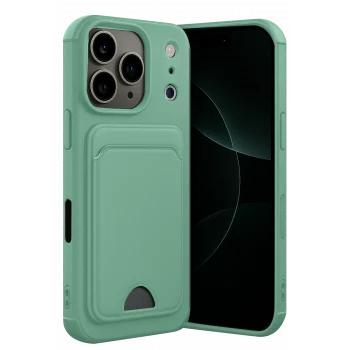 Mey İthalat®   iPhone 17 Pro Kelvin Kartvizitli Silikon - Açık Yeşil