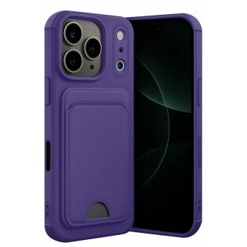 Mey İthalat®   iPhone 17 Pro Kelvin Kartvizitli Silikon - Derin Mor