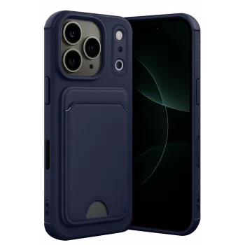 Mey İthalat®   iPhone 17 Pro Kelvin Kartvizitli Silikon - Lacivert