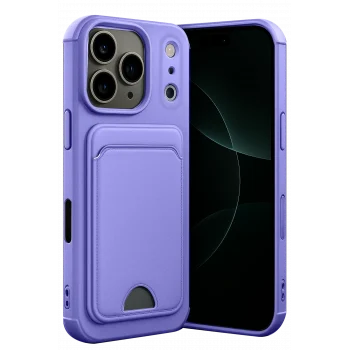 Mey İthalat®   iPhone 17 Pro Kelvin Kartvizitli Silikon - Lila