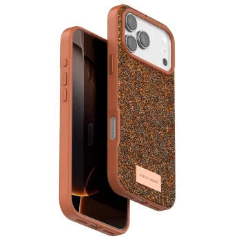 Mey İthalat®   iPhone 17 Pro Max Bright Simli Kapak - Turuncu