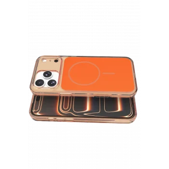 Mey İthalat®   iPhone 17 Pro Max Bruma Magsafe Kapak - Turuncu