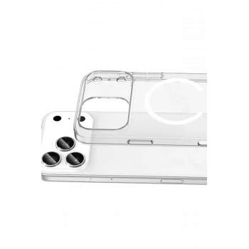 Mey İthalat®   iPhone 17 Pro Max Combo Sert Şeffaf Magsafe Kapak - Şeffaf