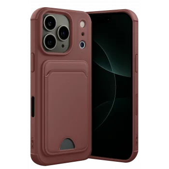 Mey İthalat®   iPhone 17 Pro Max Kelvin Kartvizitli Silikon - Bordo