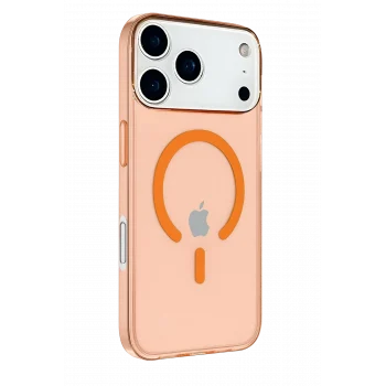 Mey İthalat®   iPhone 17 Pro Max Kılıf Pc Real Magsafe Kapak - Turuncu