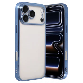 Mey İthalat®   iPhone 17 Pro Max  Lensli Silikon - Açık Mavi