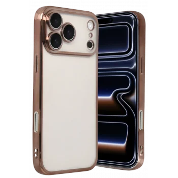 Mey İthalat®   iPhone 17 Pro Max  Lensli Silikon - Çöl Titanyum