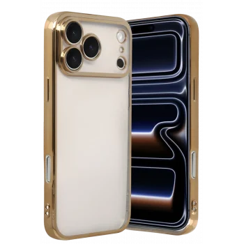 Mey İthalat®   iPhone 17 Pro Max  Lensli Silikon - Gold