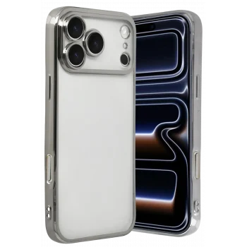 Mey İthalat®   iPhone 17 Pro Max  Lensli Silikon - Gümüş