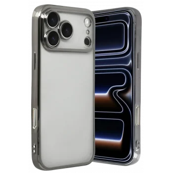 Mey İthalat®   iPhone 17 Pro Max  Lensli Silikon - Titan Gri