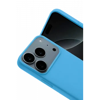 Mey İthalat®   iPhone 17 Pro Max Nano içi Kadife Silikon - Mavi