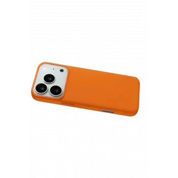 Mey İthalat®   iPhone 17 Pro Max Nano içi Kadife Silikon - Turuncu