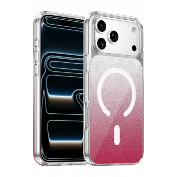 Mey İthalat®   iPhone 17 Pro Max Sora Simli Magsafe Kapak - Kırmızı