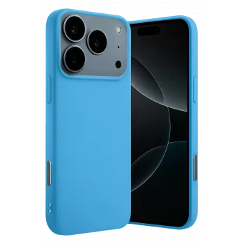 Mey İthalat®   iPhone 17 Pro Nano içi Kadife Silikon - Mavi