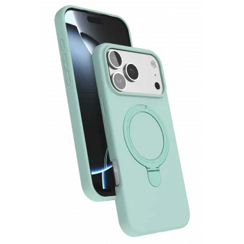 Mey İthalat®   iPhone 17 Pro Regal Magsafe Standlı Kapak - Su Yeşili