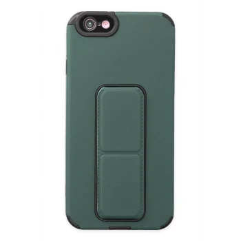 Mey İthalat®   iPhone 6 Kılıf Mega Standlı Silikon - Yeşil