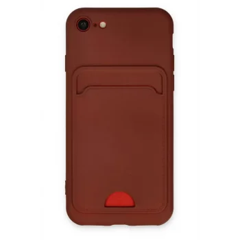 Mey İthalat®   iPhone 7 Kılıf Kelvin Kartvizitli Silikon - Bordo