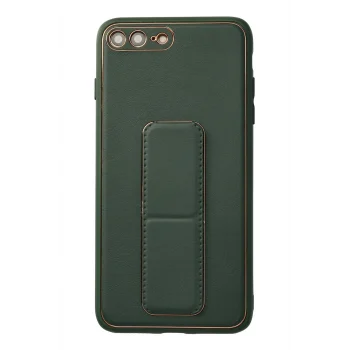 Mey İthalat®   iPhone 7 Plus Kılıf Coco Deri Standlı Kapak - Yeşil
