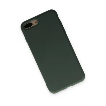 Mey İthalat®   iPhone 7 Plus Kılıf Nano içi Kadife Silikon - Koyu Yeşil