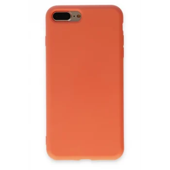 Mey İthalat®   iPhone 7 Plus Kılıf Nano içi Kadife Silikon - Turuncu