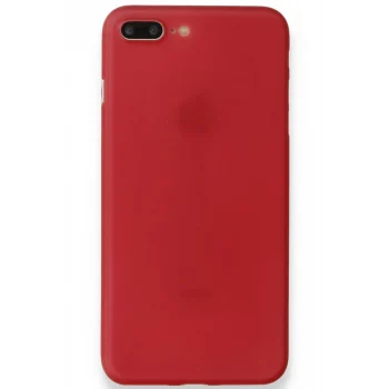Mey İthalat®   iPhone 8 Plus Kılıf PP Ultra İnce Kapak - Kırmızı