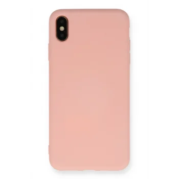 Mey İthalat®   iPhone X Kılıf Nano içi Kadife Silikon - Pudra