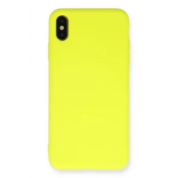 Mey İthalat®   iPhone X Kılıf Nano içi Kadife Silikon - Sarı