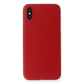 Mey İthalat®   iPhone X Kılıf PP Ultra İnce Kapak - Kırmızı