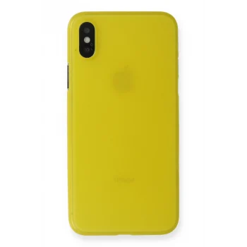 Mey İthalat®   iPhone X Kılıf PP Ultra İnce Kapak - Sarı