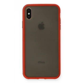Mey İthalat®   iPhone XS Max Kılıf Montreal Silikon Kapak - Kırmızı