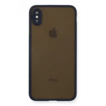 Mey İthalat®   iPhone XS Max Kılıf Montreal Silikon Kapak - Lacivert