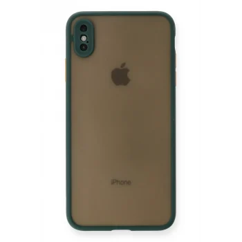 Mey İthalat®   iPhone XS Max Kılıf Montreal Silikon Kapak - Yeşil