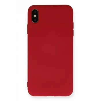 Mey İthalat®   iPhone XS Max Kılıf Nano içi Kadife Silikon - Kırmızı