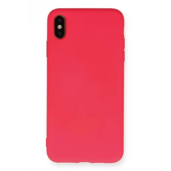 Mey İthalat®   iPhone XS Max Kılıf Nano içi Kadife Silikon - Koyu Pembe