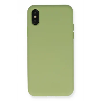 Mey İthalat®   iPhone XS Max Kılıf Nano içi Kadife Silikon - Yeşil