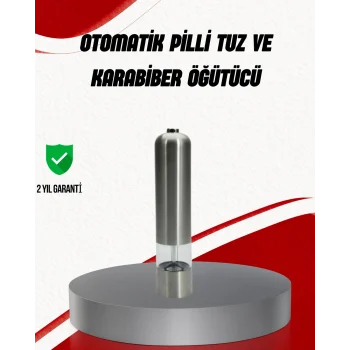 Mey İthalat® Işıklı Pilli Baharat Değirmeni Taze ve Pratik Öğütme