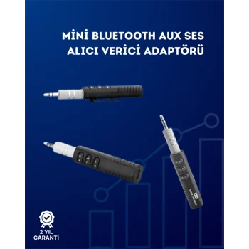 Mey İthalat® Kablolu Hoparlör ve Kulaklıklar İçin Bluetooth Adaptör | Mini Boy, Klipsli, Taşınabilir