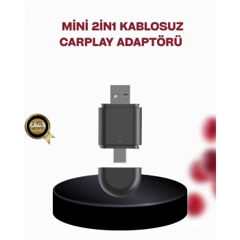 Mey İthalat® Kablosuz CarPlay Adaptörü – Bluetooth 5.4 ve Wi-Fi 6 Teknolojili Tak & Çalıştır Dönüştürücü