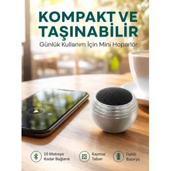 Mey İthalat® Kablosuz Mini Hoparlör Şarjlı TWS Destekli Kompakt Ses Sistemi Yeni Nesil