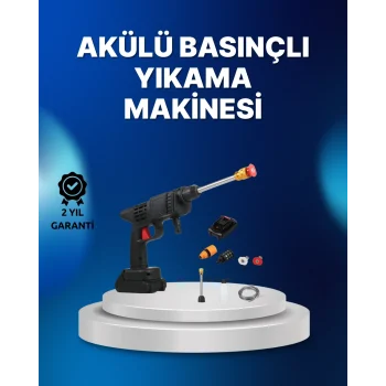 Mey İthalat® Kablosuz Taşınabilir Basınçlı Yıkama Tabancası Köpük Şişeli